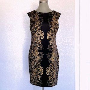 SANDRA DARREN Golden Pattern Women Dress